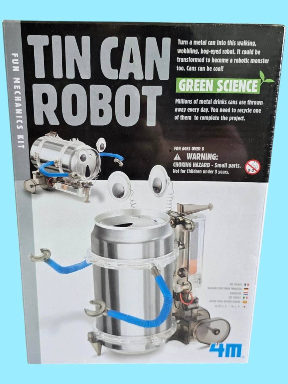 4M Toysmith Tin Can Robot Green Science Fun Mechanics Kit NEW & SEALED!